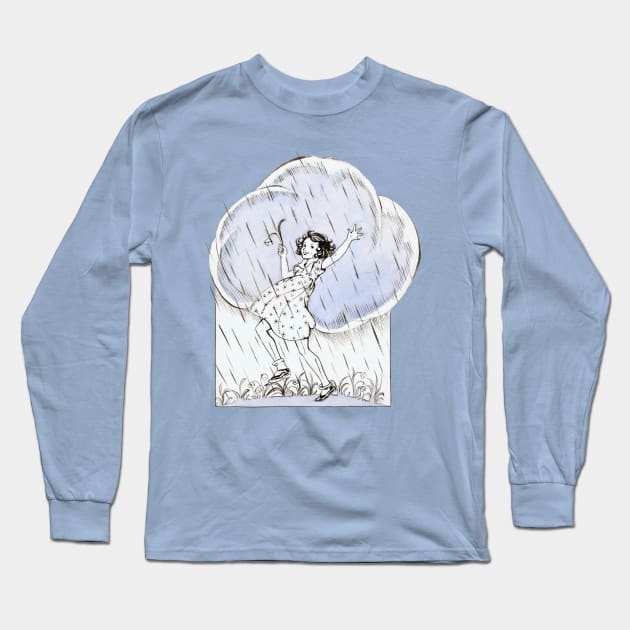 Dancing in the spring rain Long Sleeve T-Shirt by UndiscoveredWonders